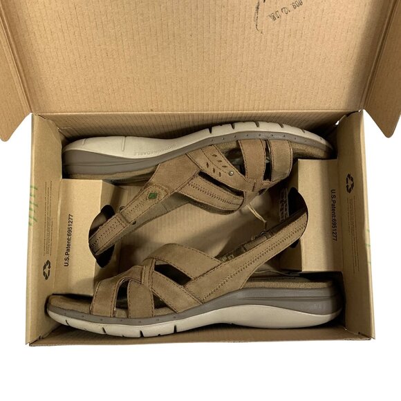 Nature Walk By Earth Erin 7M Womens Brown Leather Upper Sandals Adjustable Strap - Picture 11 of 12